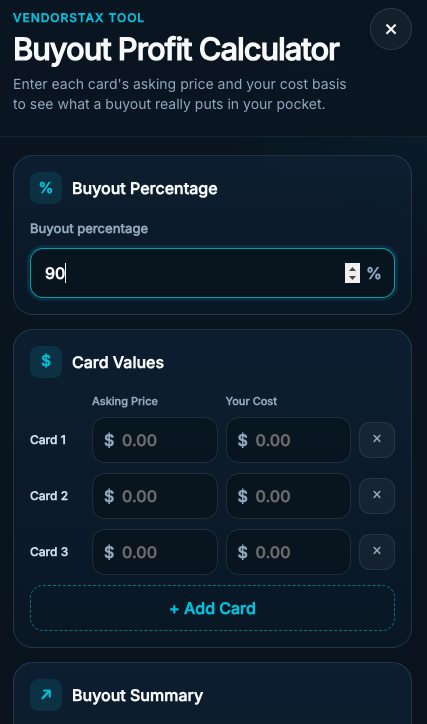 Buyout Profit Calculator mobile screenshot